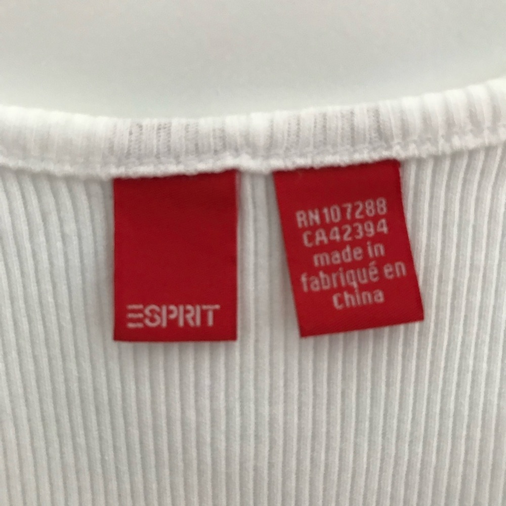ESPRIT Ruffled White TANK TOP - Picture 7 of 8